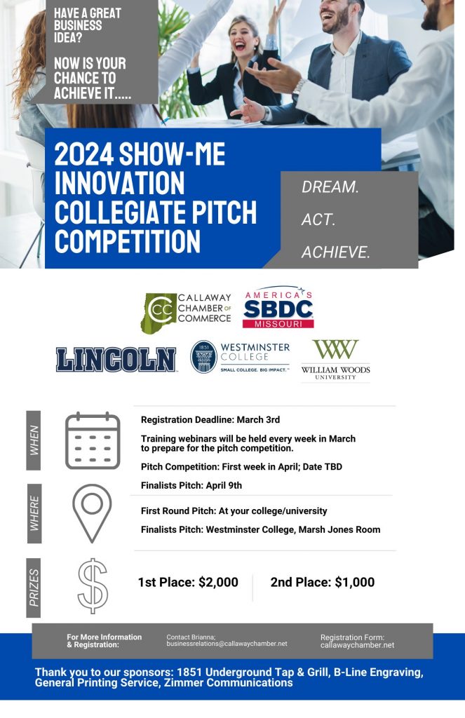 2024 Collegiate Pitch Competition Flyer