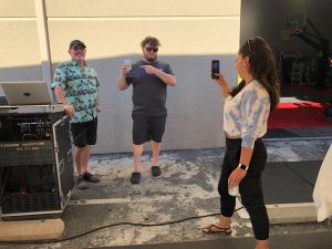 Photo of Brian King, Randy Morton & Jessica Ortiz at Carson's Coatings Mixer - June 24 2021