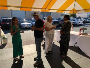 Guests at Carson's Coatings mixer & 30th business anniversary, Mayor Shawn Farmer, board member Amy Sandhu, Joan Werblun & Leticia Ordaz pictured - June 24 2021
