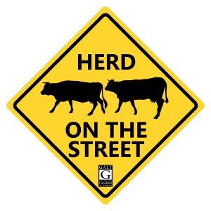 Stop sign Herd on the Street logo