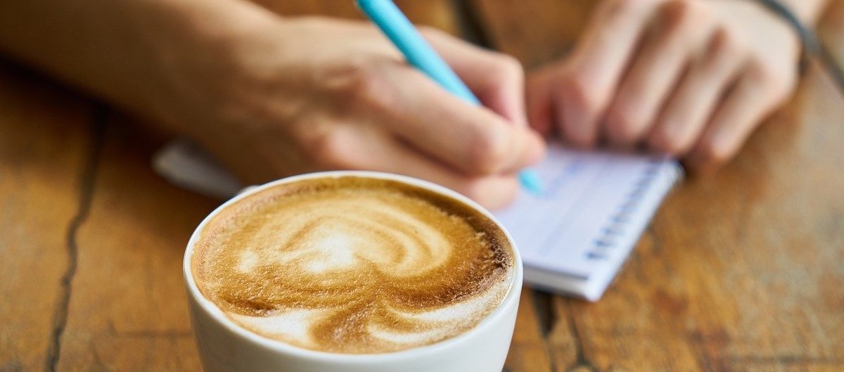 leaving a personalized note at a local coffee shop