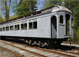 NWRailway historic railway car on tracks