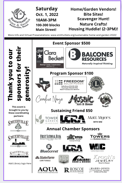 Sustainable Home and Garden Event Sponsors