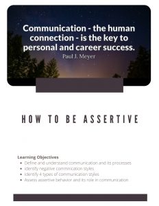 Effective Communication and how to be assertive