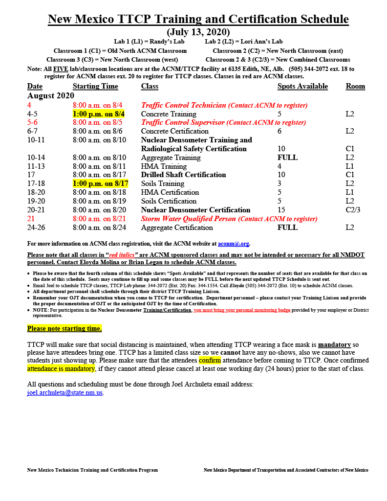 TTCP Schedule - 7-13-201024_1 TTCP Schedule - 7-13-201024_1
