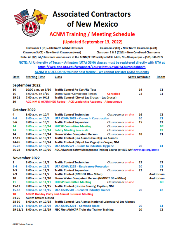 ACNM Schedule