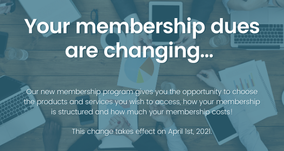 Membership Dues Changing Graphic with text