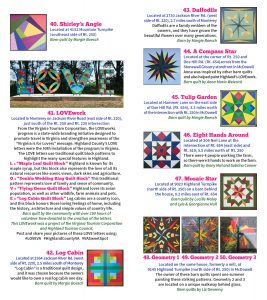 2020 Barn Quilt Trail Brochure 7 FINAL Quilts 40 - 50