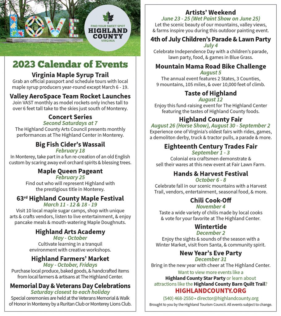 Community Events & Calendar Highland County Chamber of Commerce