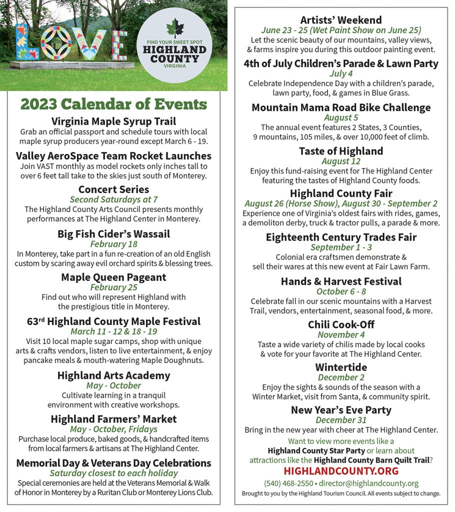 Community Events & Calendar - Highland County Chamber of Commerce Community Events & Calendar - Highland County Chamber of Commerce