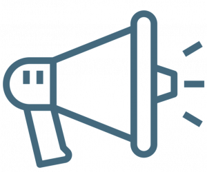 Marketing icon blue
