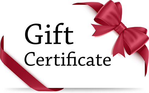 Gift certificate with bow around it