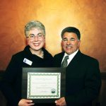 (Photo by Rick Zerby/for SVCN/2/4//2012)
Outstanding Community Stewardship &amp; Humanitarian Award Winner Marie Bernard, presenter jerry Nabhan.
February 4, 2012