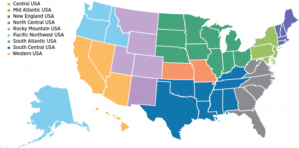 Chapters - US map