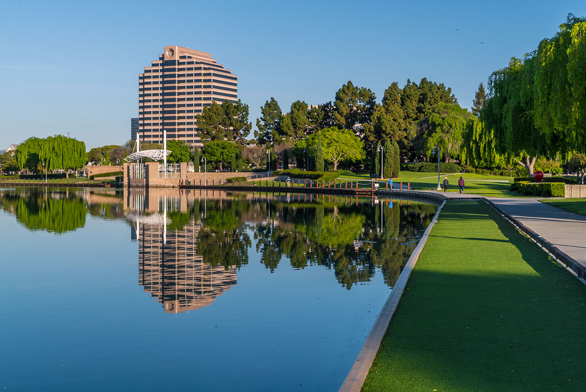 scenic view of lake and buildings