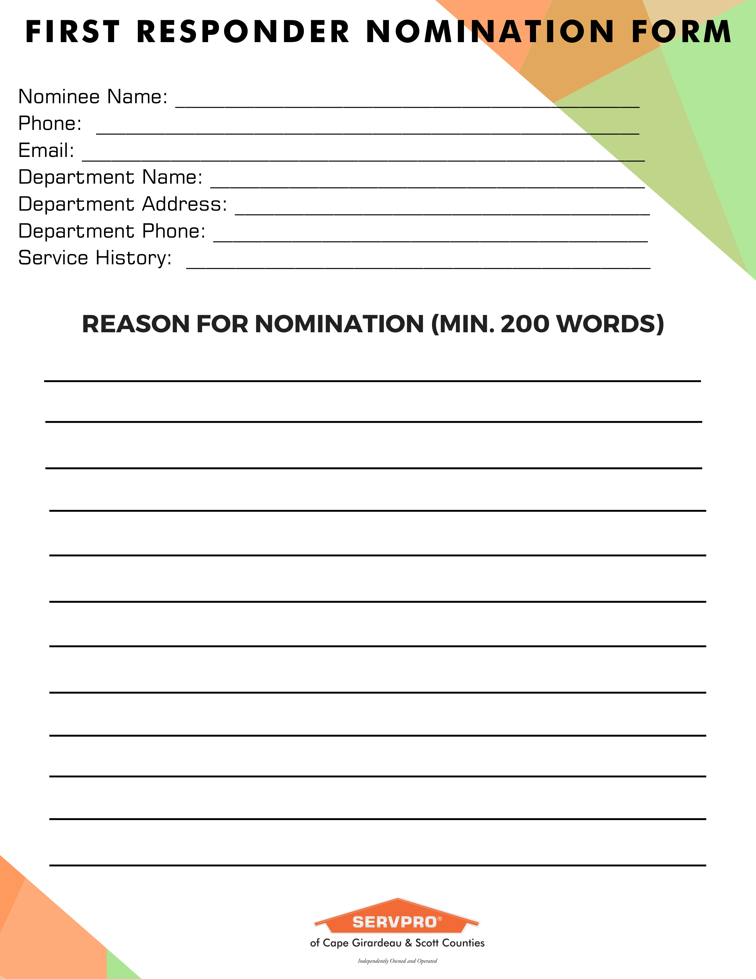 2021 First Responder Bowl Nomination Form
