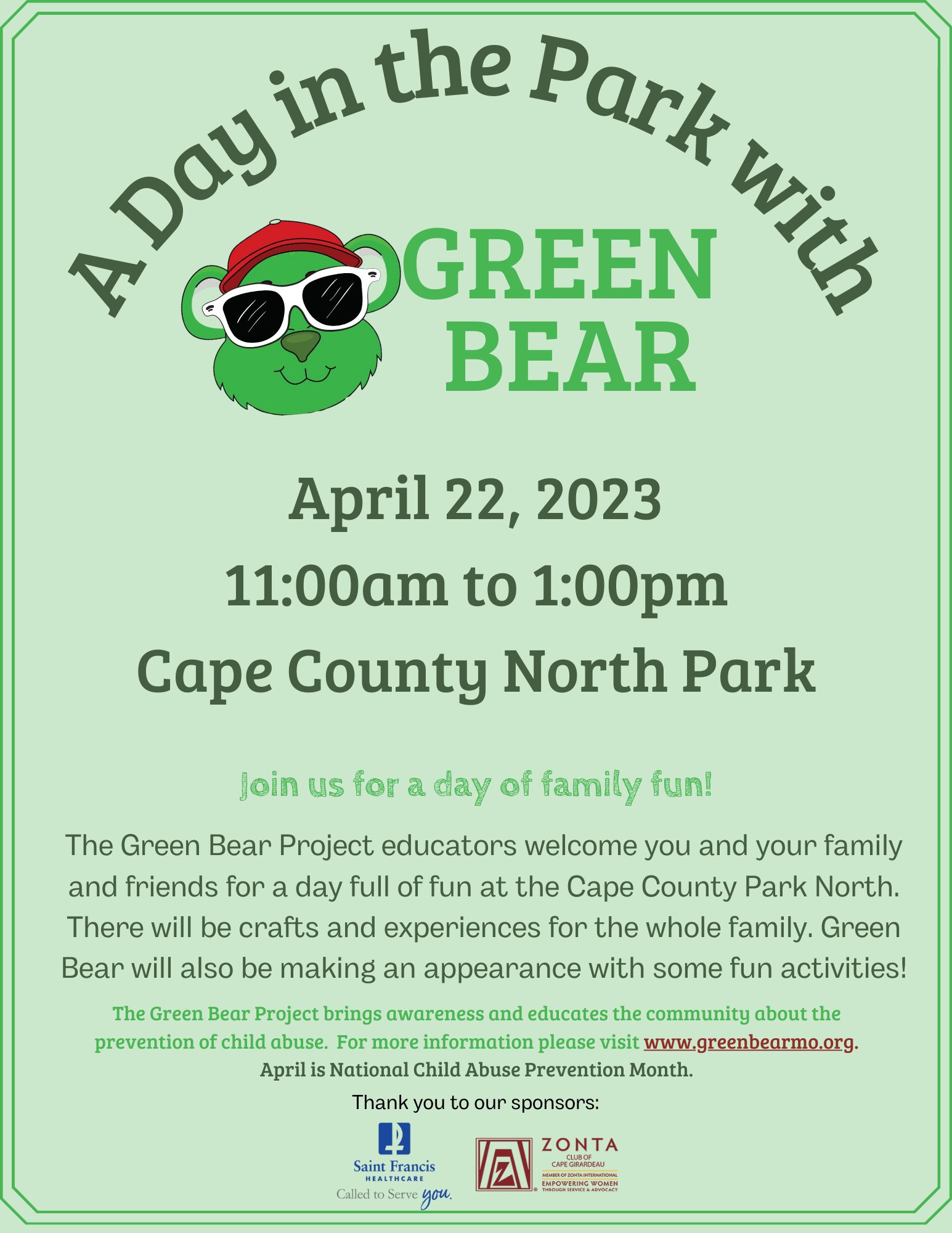 A Day in the Park with Green Bear 2023 - Sponsors