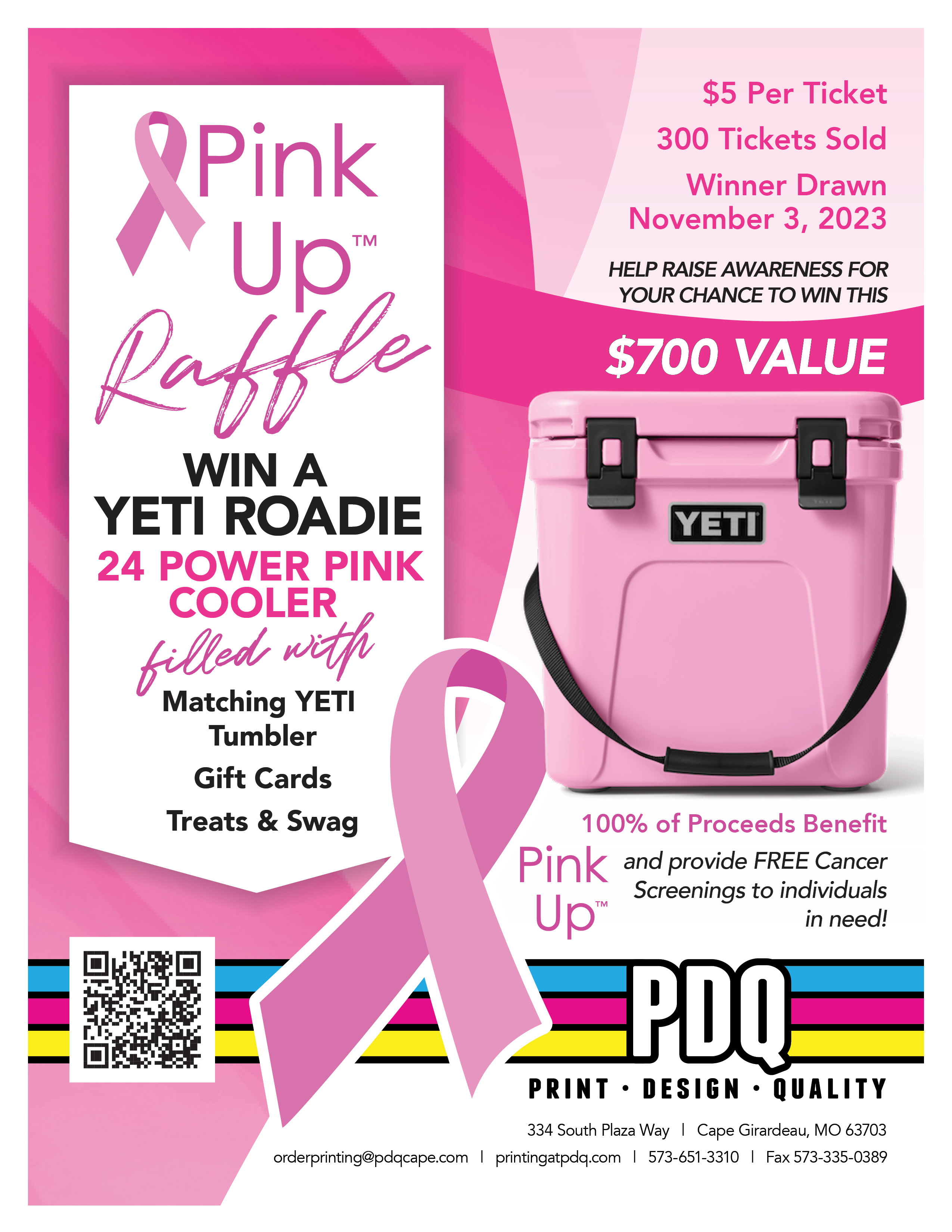Pink Up Raffle PDQ Flyer