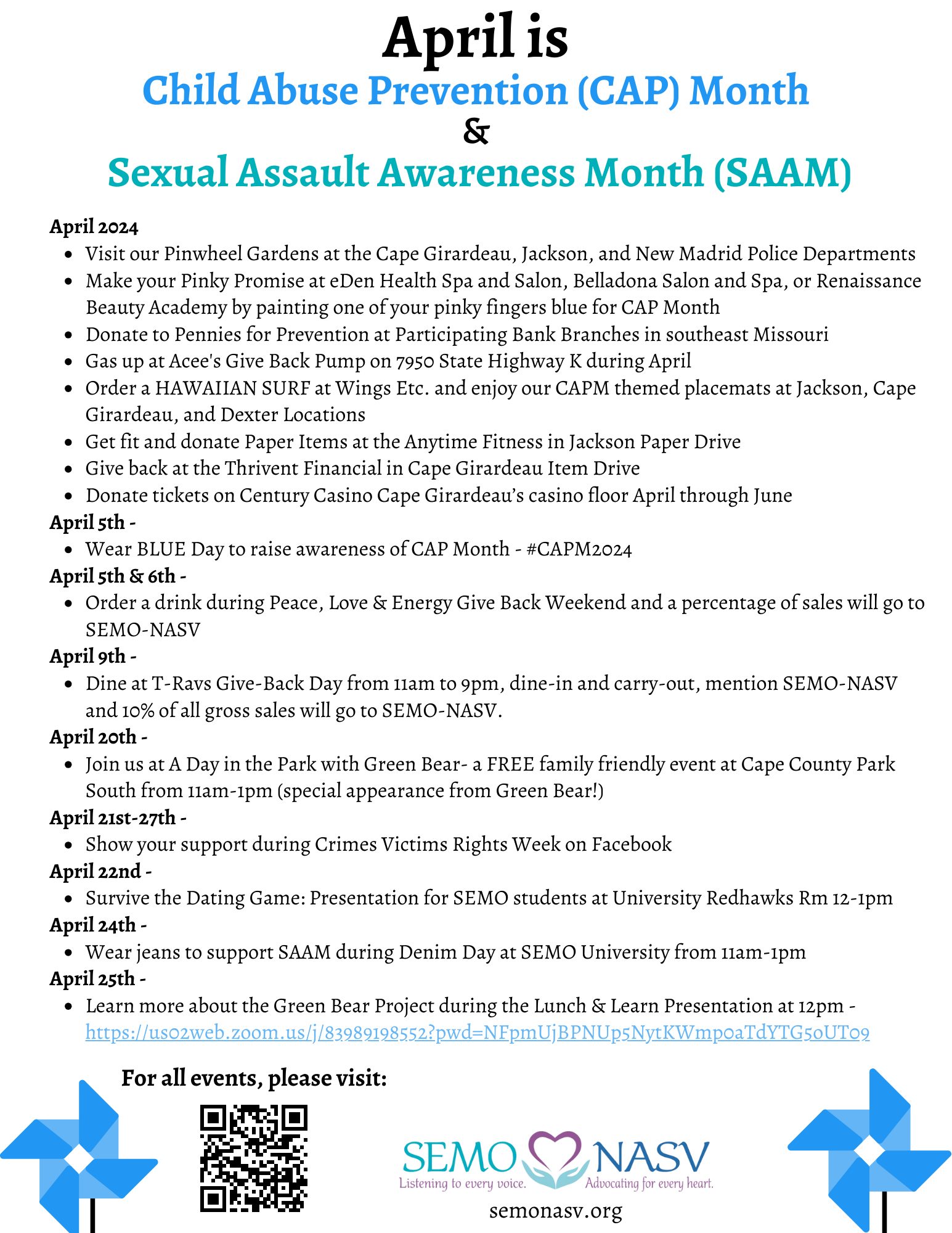 CAPSAAM 2024 - Flyer of Events