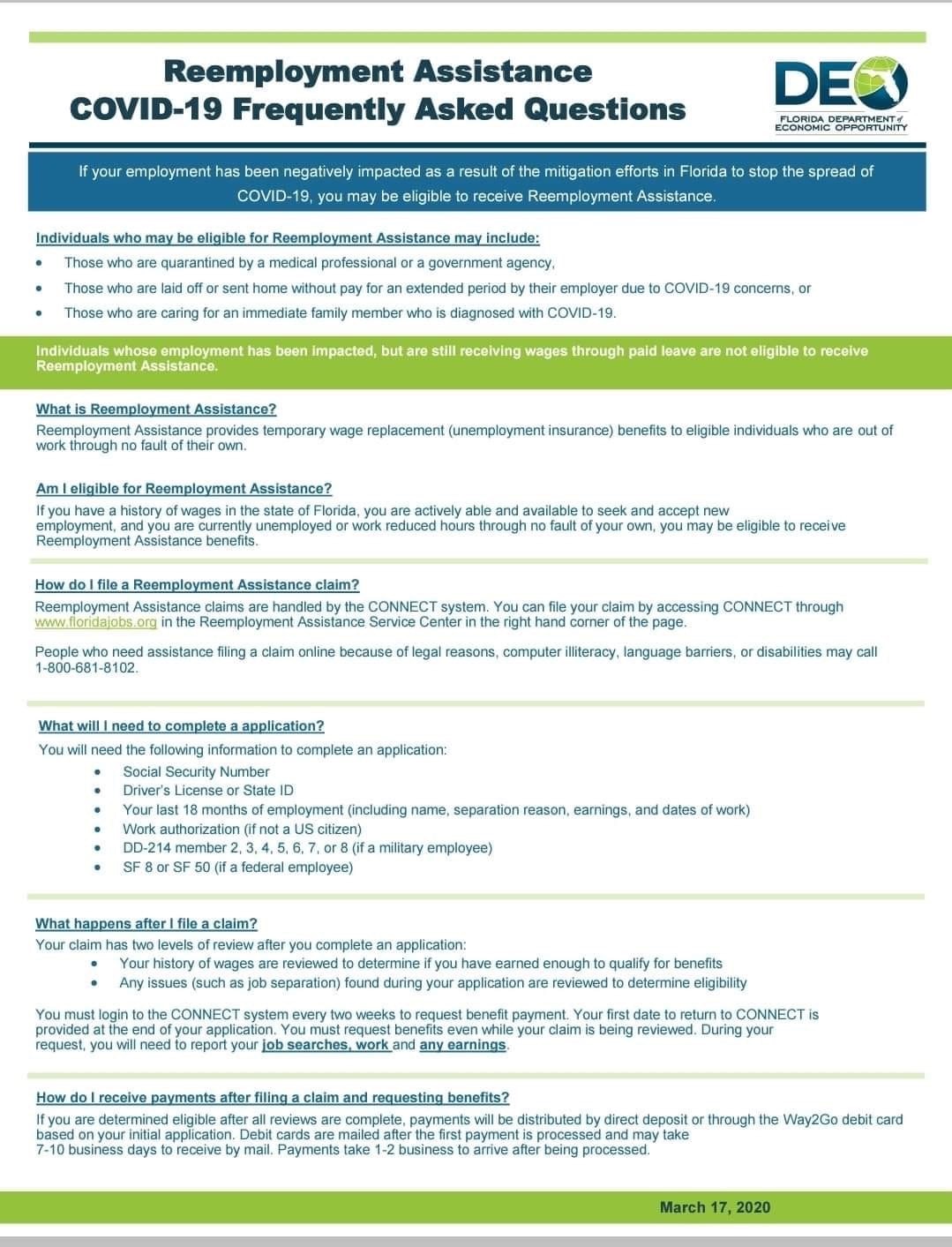 info-covid Reemployment Assistance COVID-19 Frequently Asked Questions
