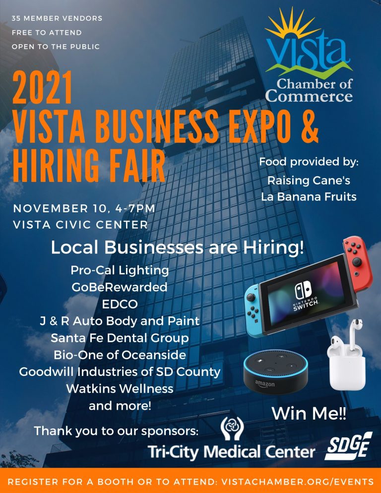 2021 Business Expo & Hiring Fair Vista Chamber of Commerce