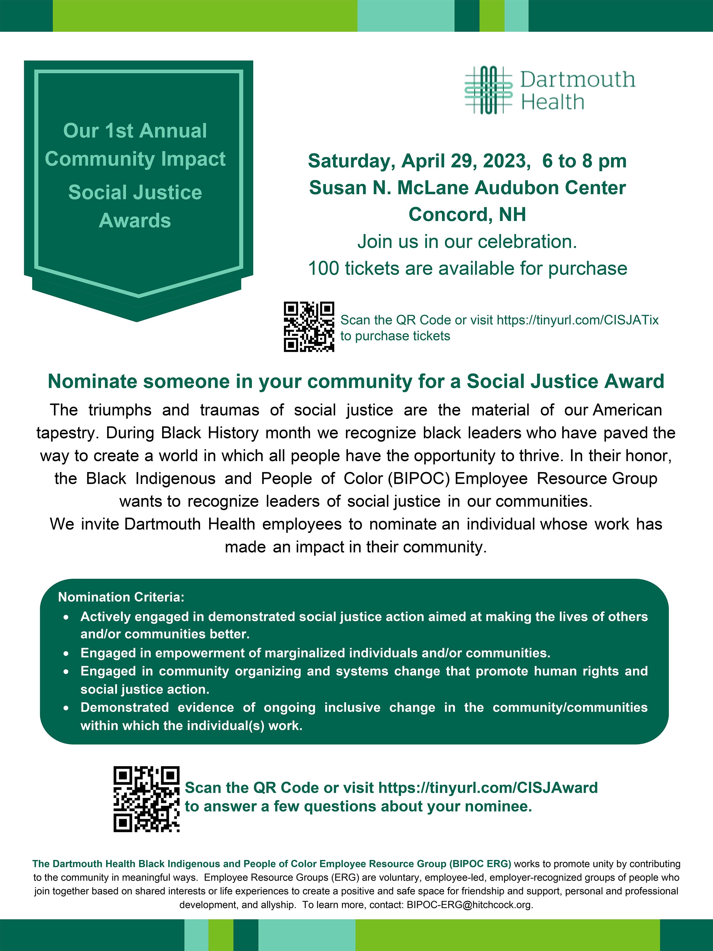 Dartmouth Health Black, Indigenous, and People of Color Employee Resource Group's 1st Annual Community Impact Social Justice Awards