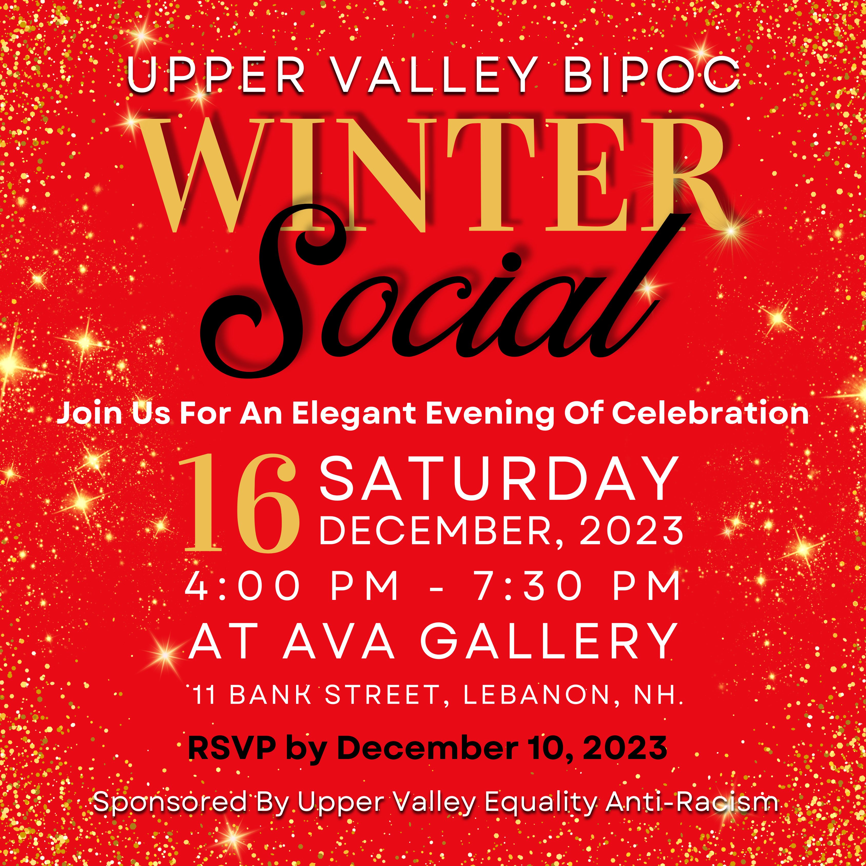 Upper Valley BIPOC Network Winter Social 2023 at AVA Gallery in Lebanon, NH