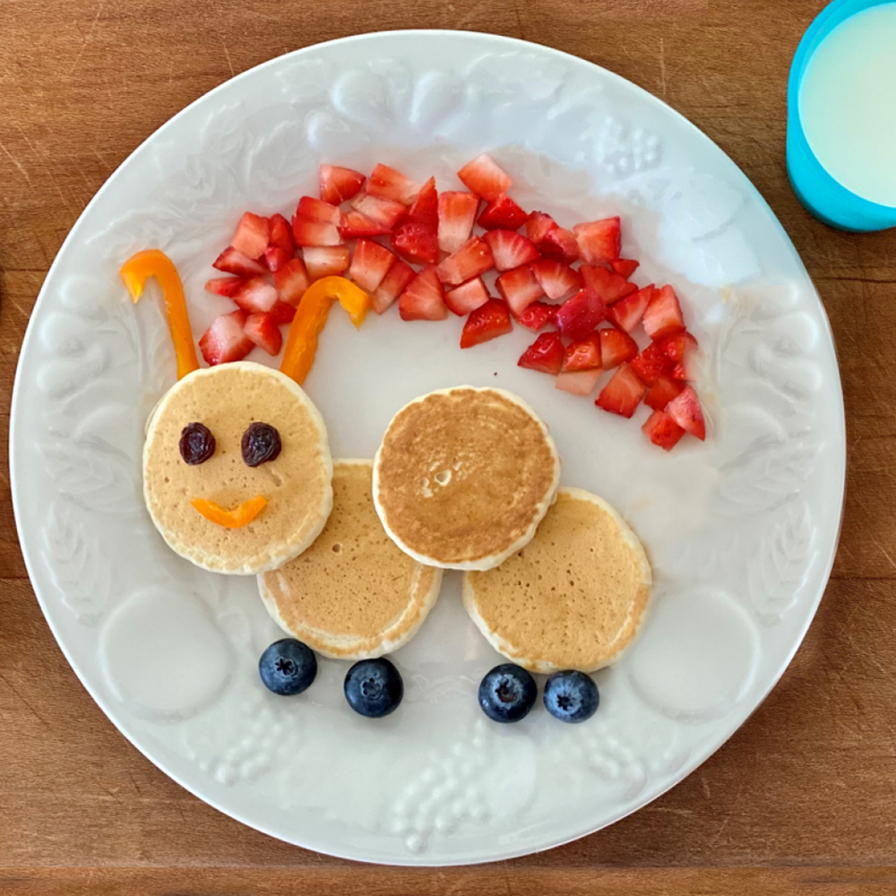 Whole Grain Caterpillar Pancakes