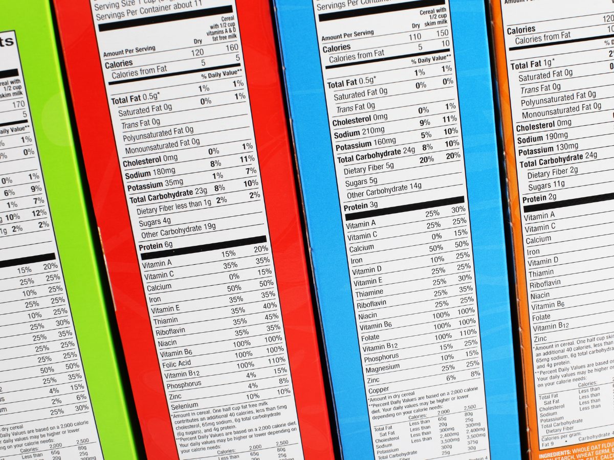 nutrition label (4 × 3 in)