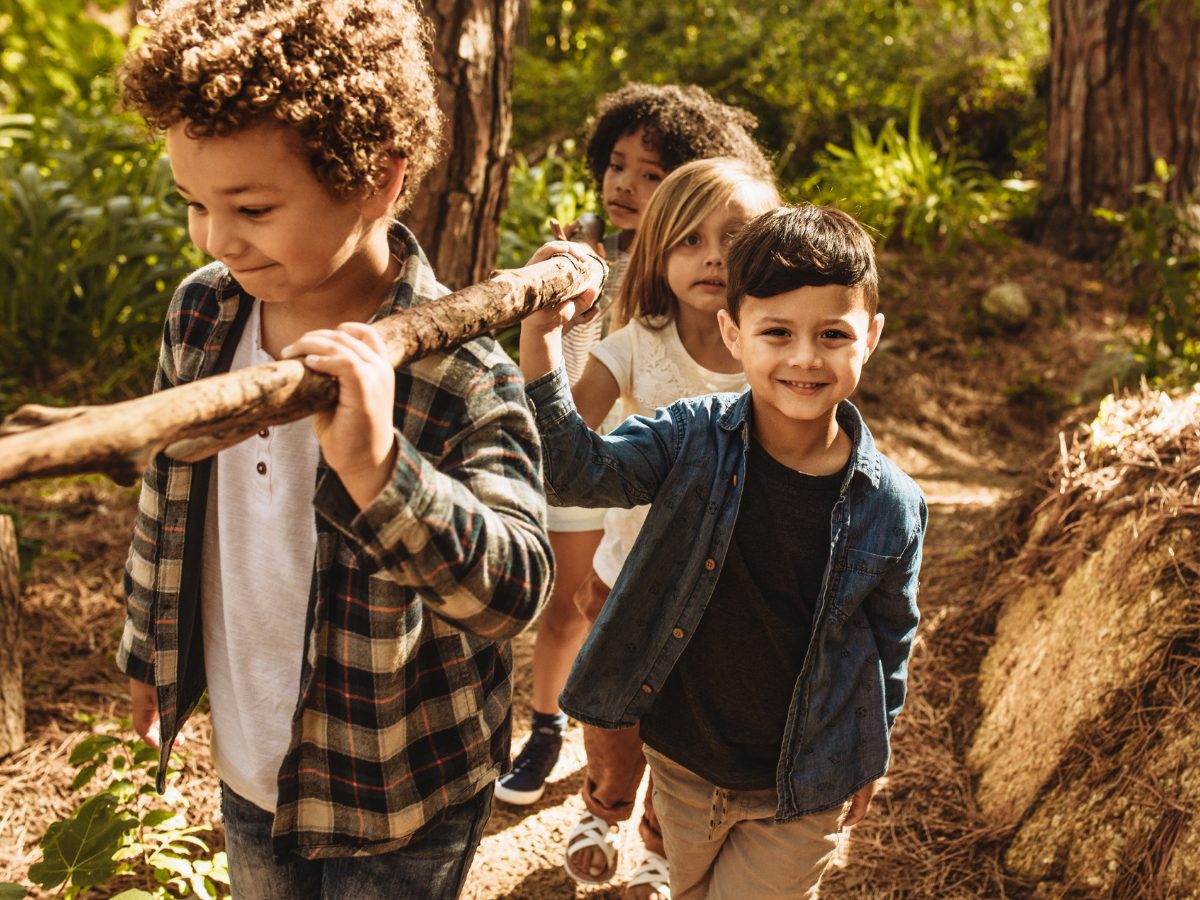 Children going on a nature walk