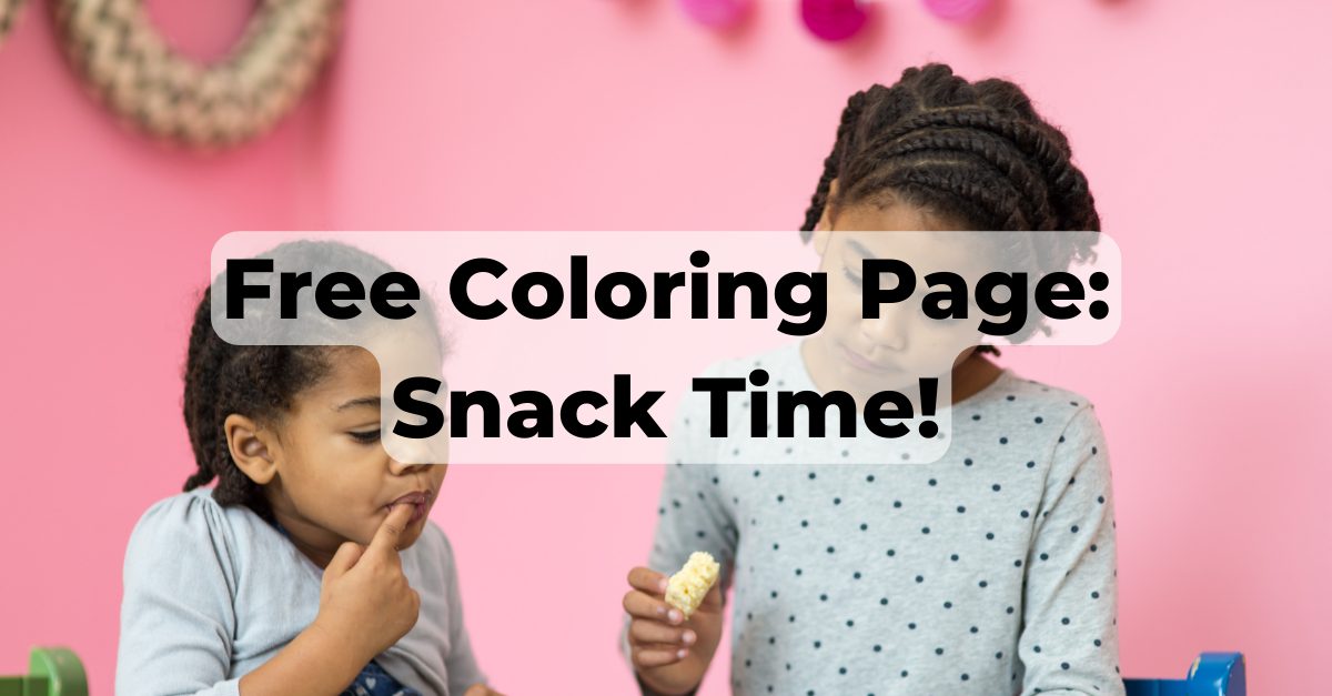 snack time coloring page feat