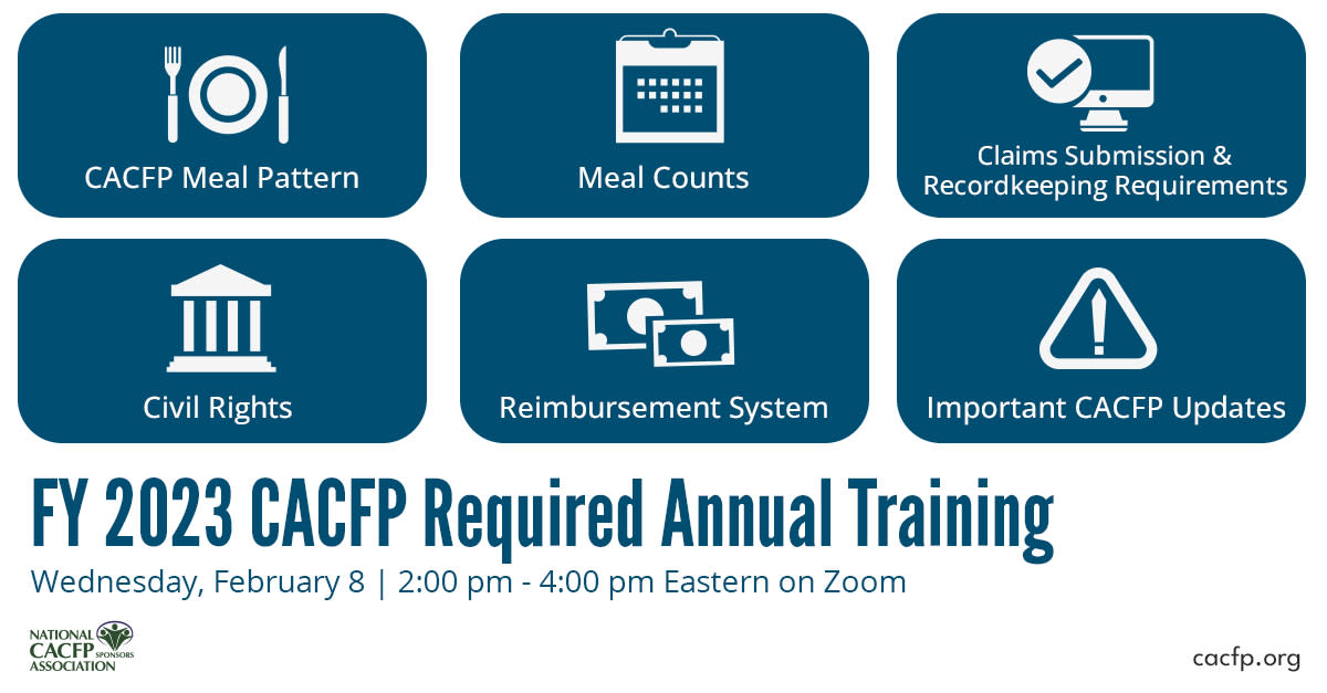 Cacfp Required Annual Training Fy2023 National Cacfp Sponsors Association 9444