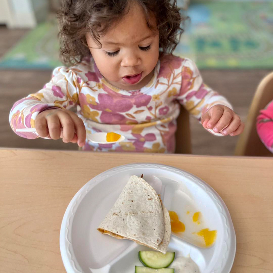 First Discovery Academy at Rosemont Quesadilla Cucumber and Peaches