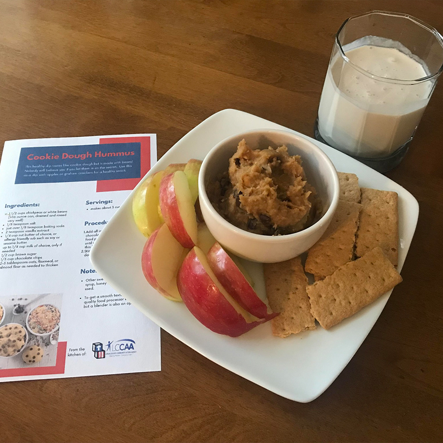 LCCAA Lorain County Community Action Agency Cookie Dough Hummus with Apples and Graham Cracker
