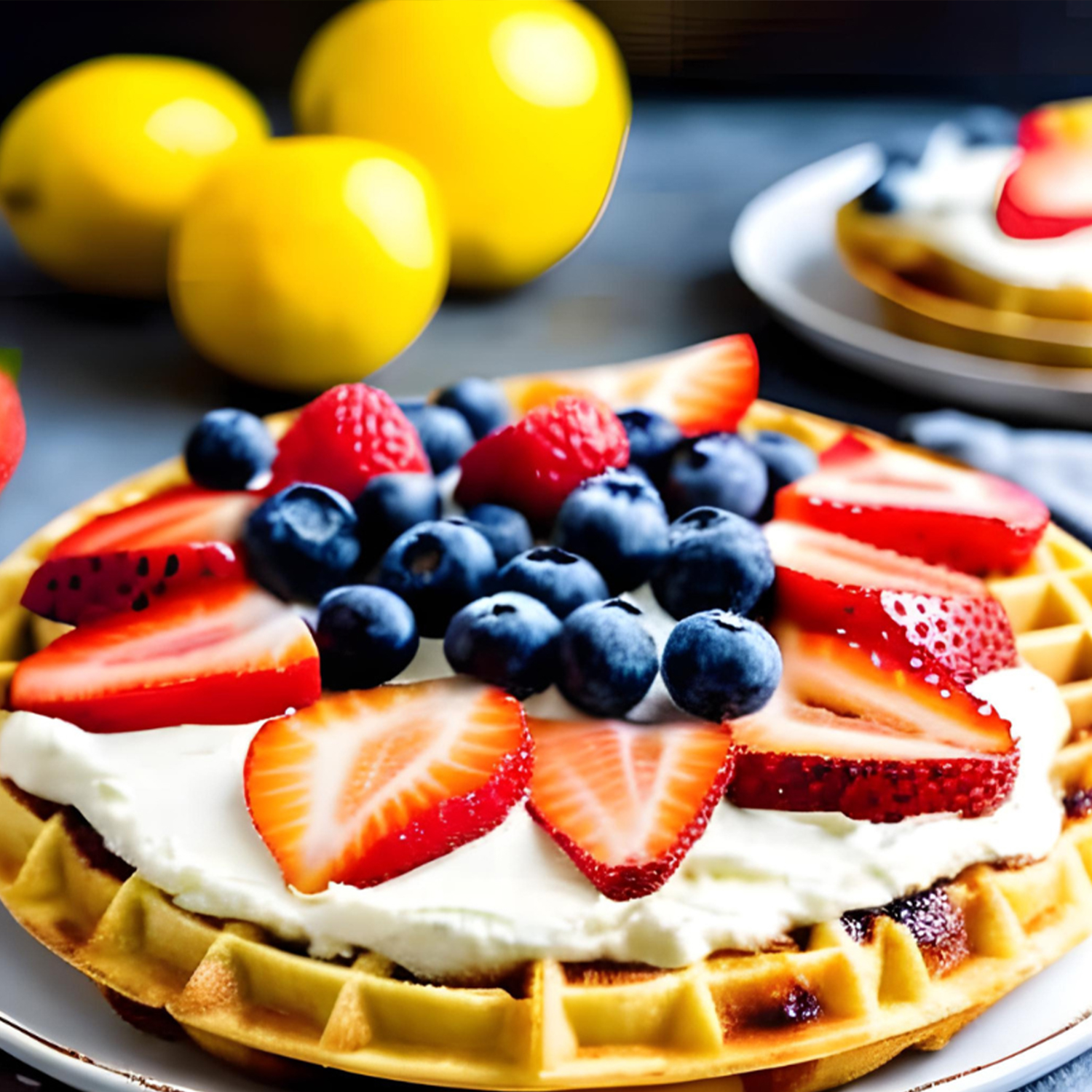 Waffle Fruit Pizza