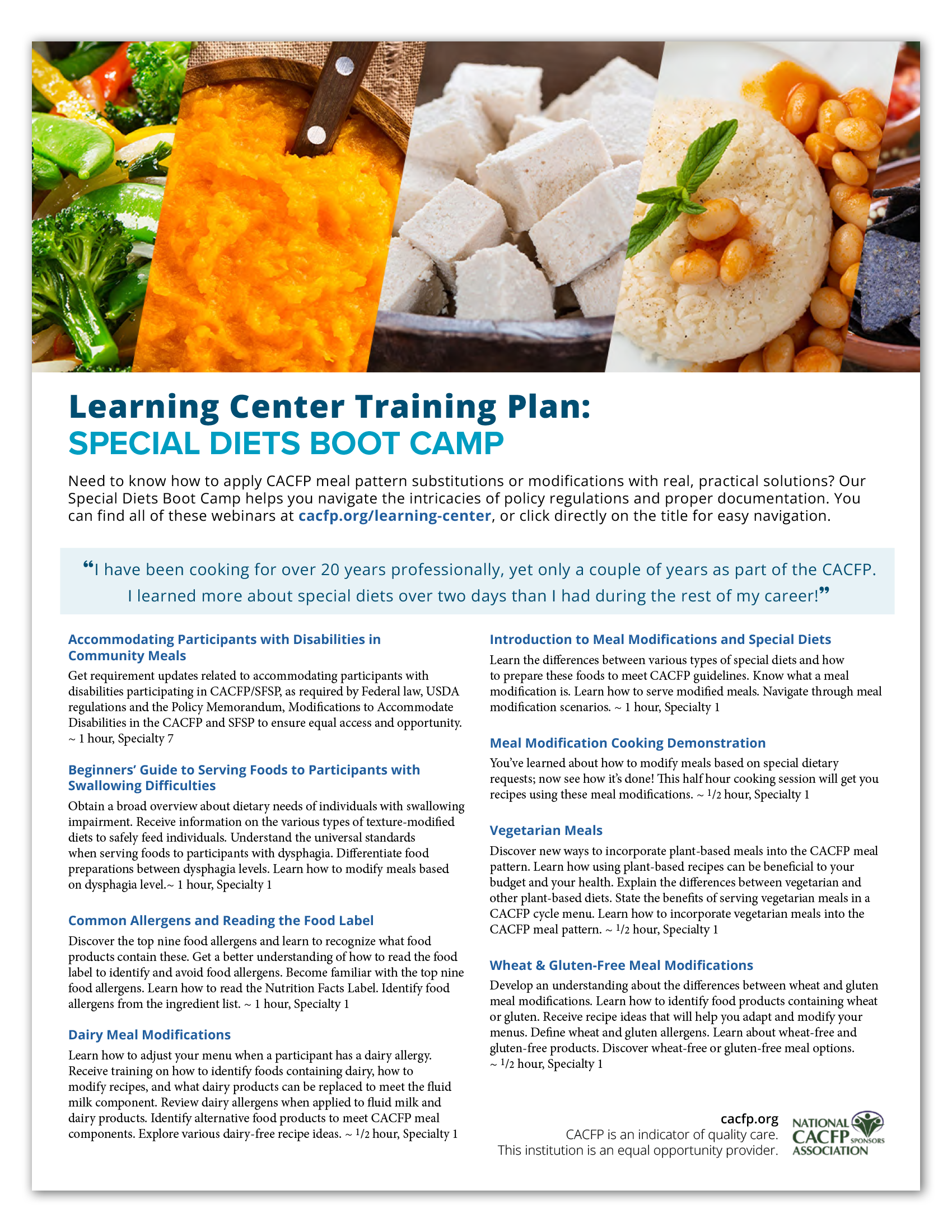 Special Diets Boot Camp
