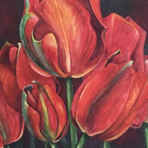 Patricia Carr, Red Square Series #2, Tulip