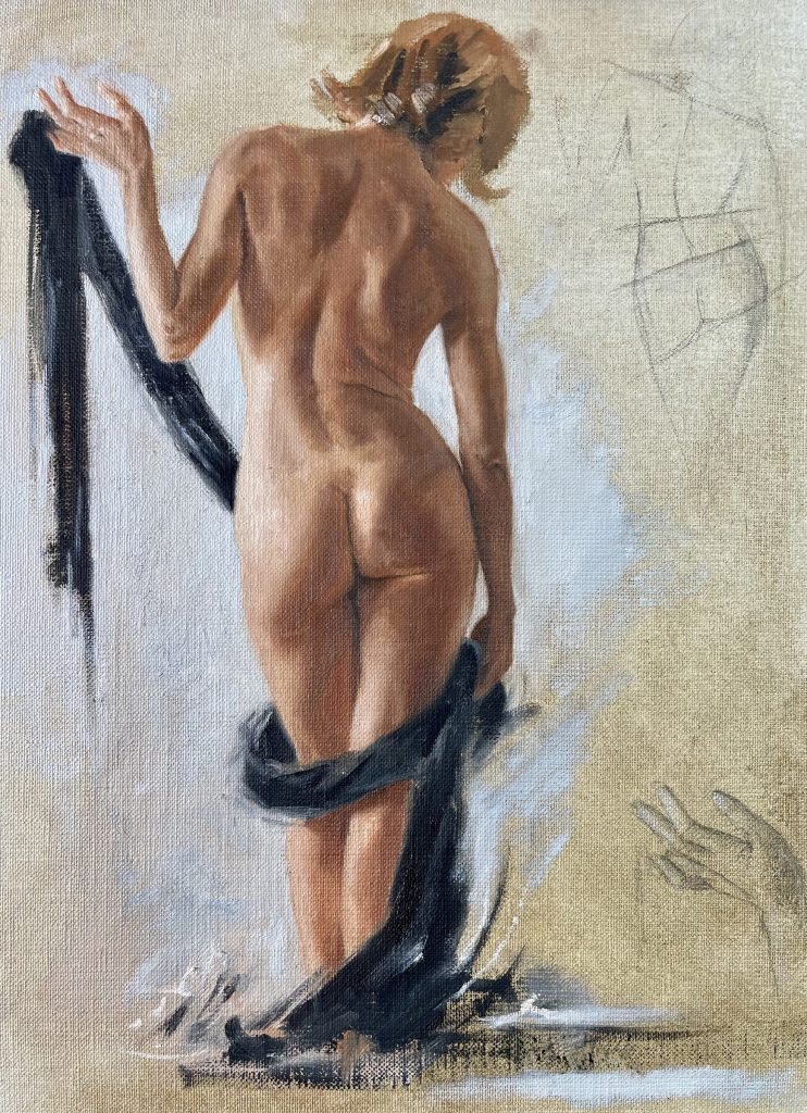 Whitney Brock, Nude With Scarf #1