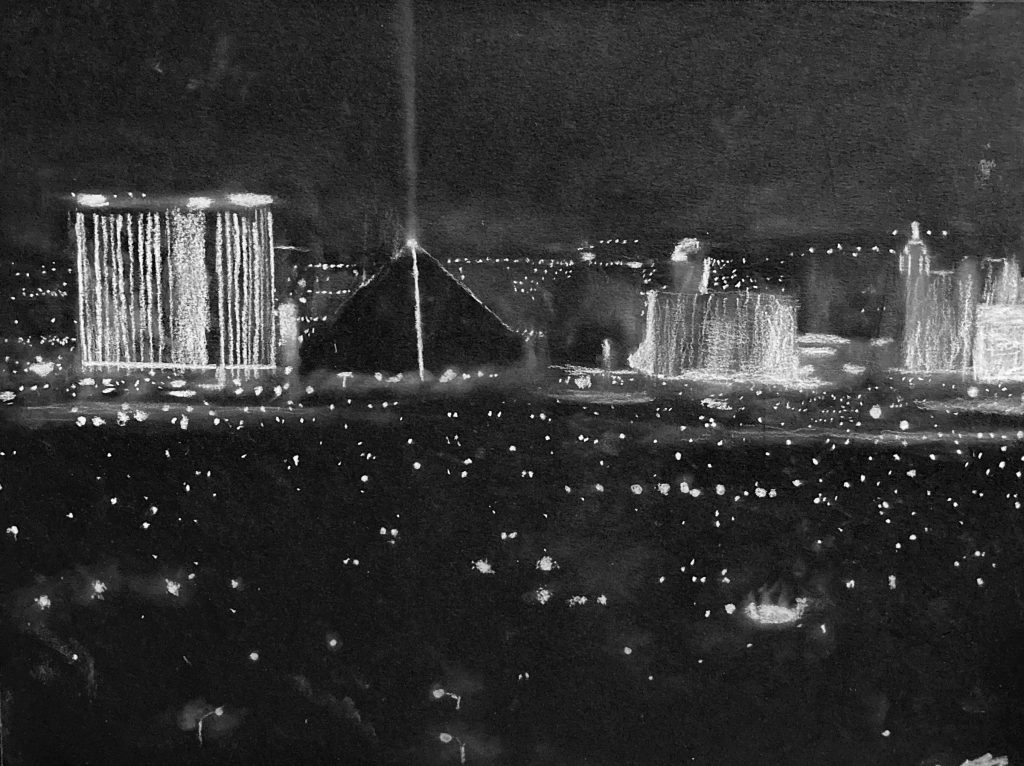 Vegas Lights, 12x9, $250