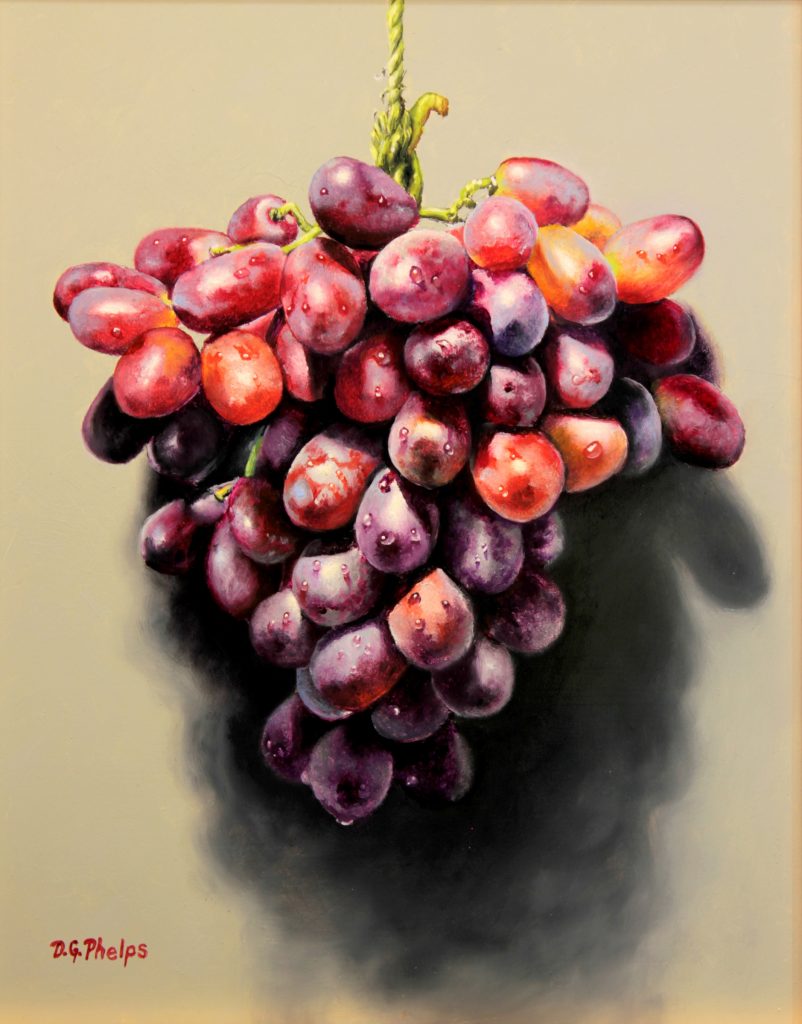 Burgundy Grapes Hanging, 11x14, $997
