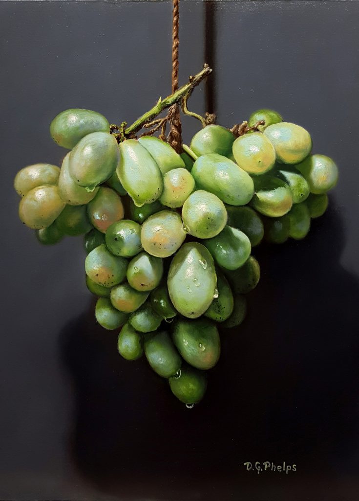 Green Grapes Hanging, 11x14, $997