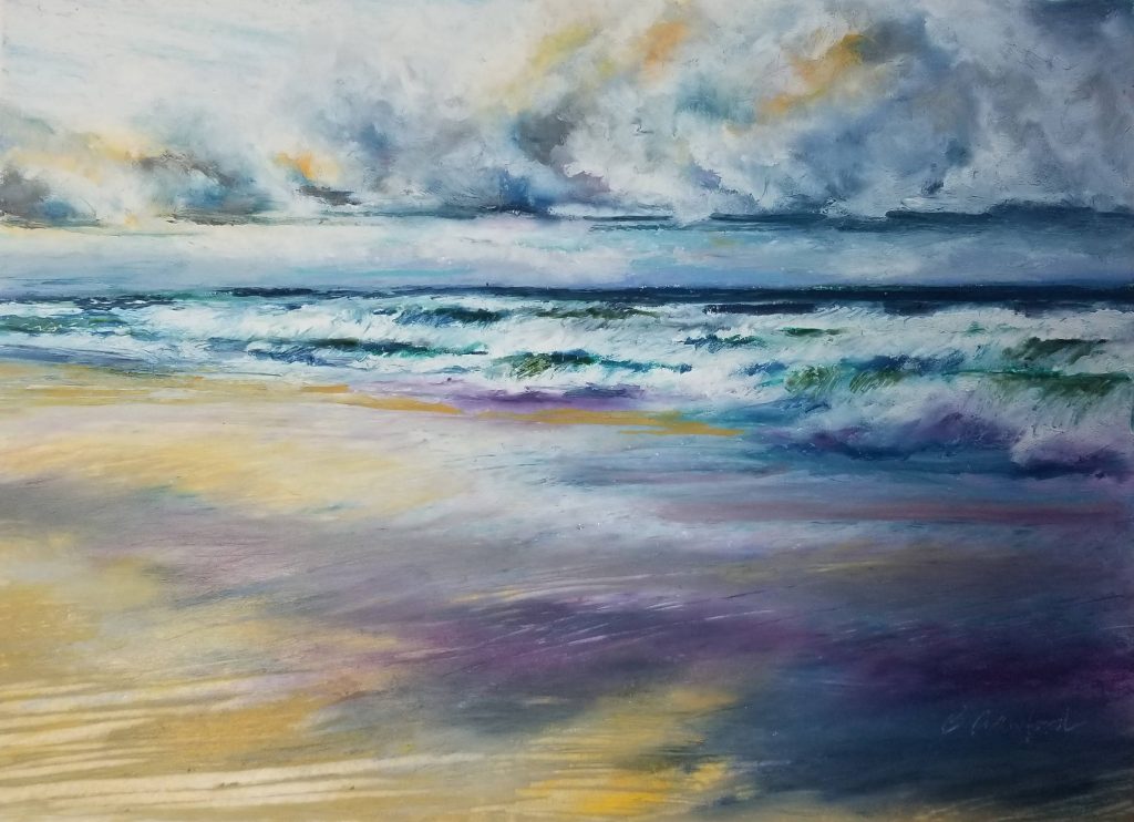 Barbara Crawford, Stormy Seas, 17.5x13.5x1.5, $155