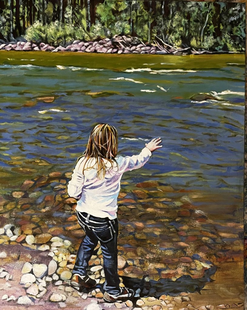 Beth Rodgers, Girl At Sandy River, 16x20x1, $300