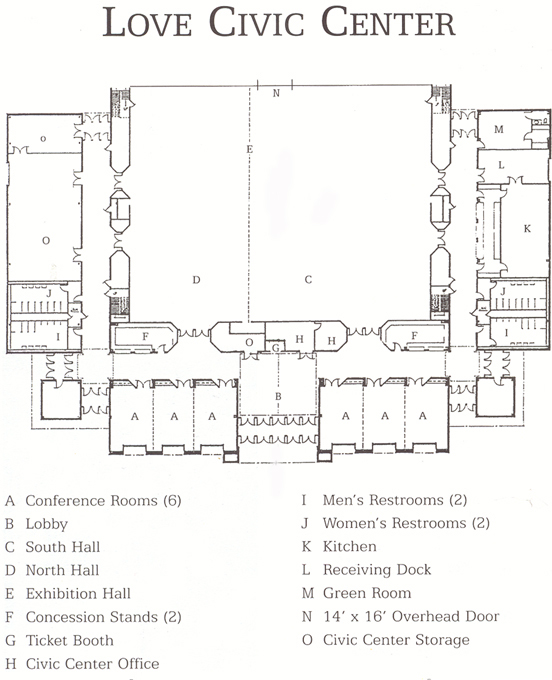 layout of rooms in Love Civic Center