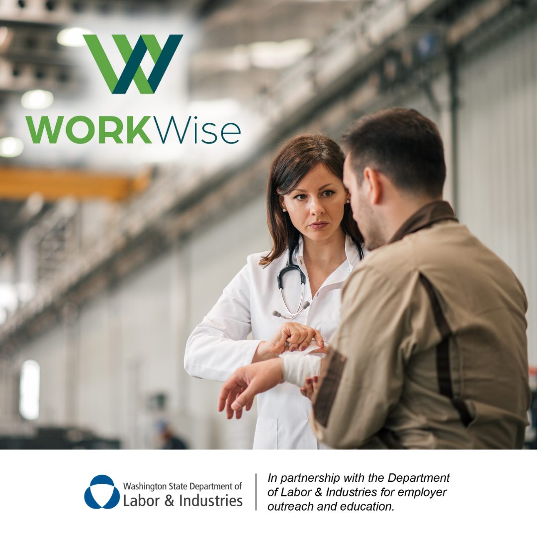 white woman doctor holding a man's wrist that is bandaged.