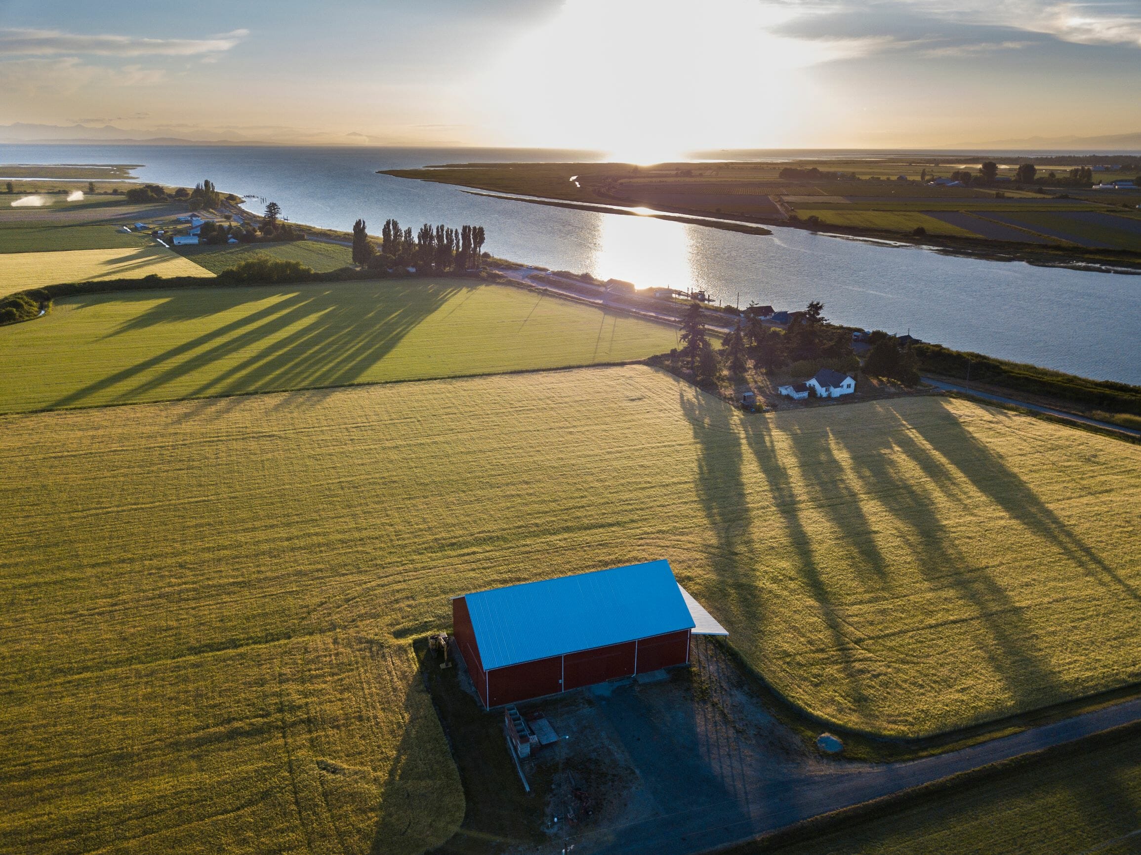 Delta farmland next to the Fraser River