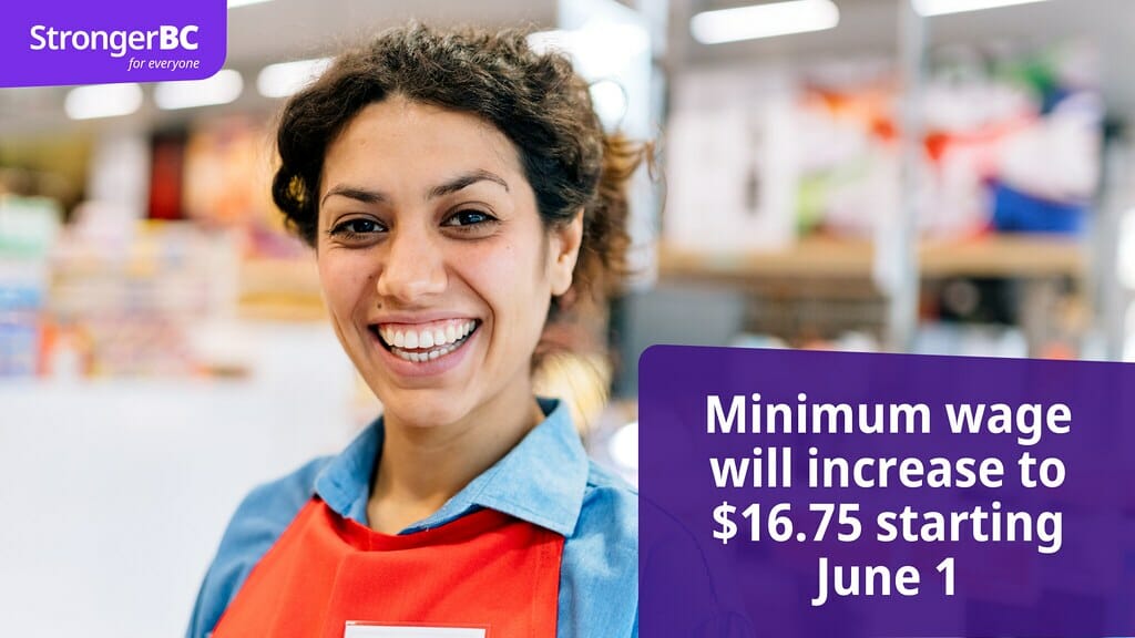 minimum wage increase 2023 - bc gov image