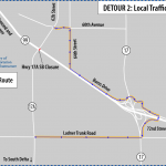 This image shows Detour Map #2 along Burns Drive for local traffic