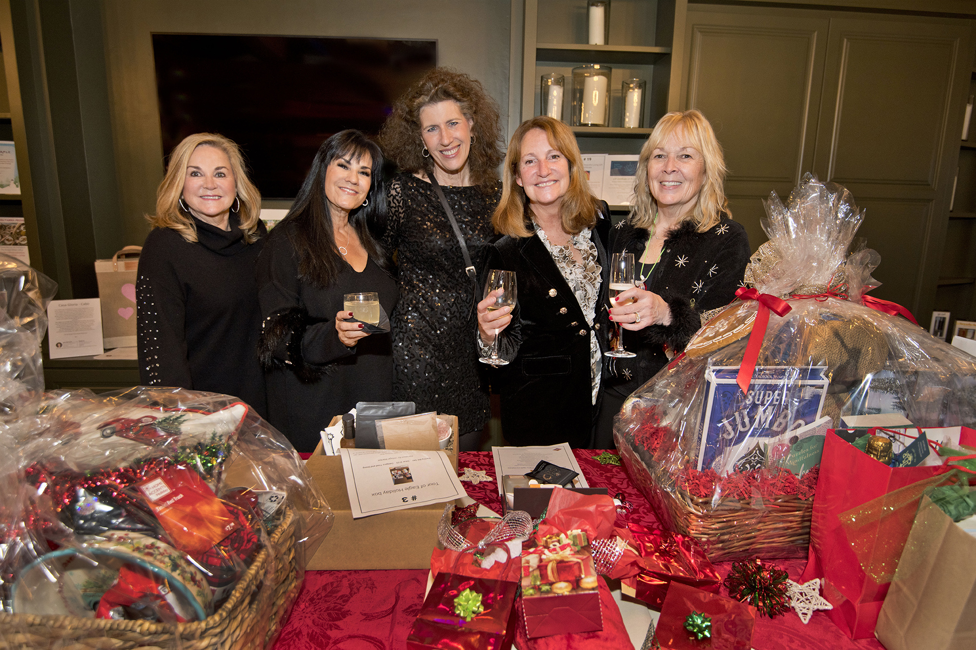 2021 Holiday Party with gift baskets