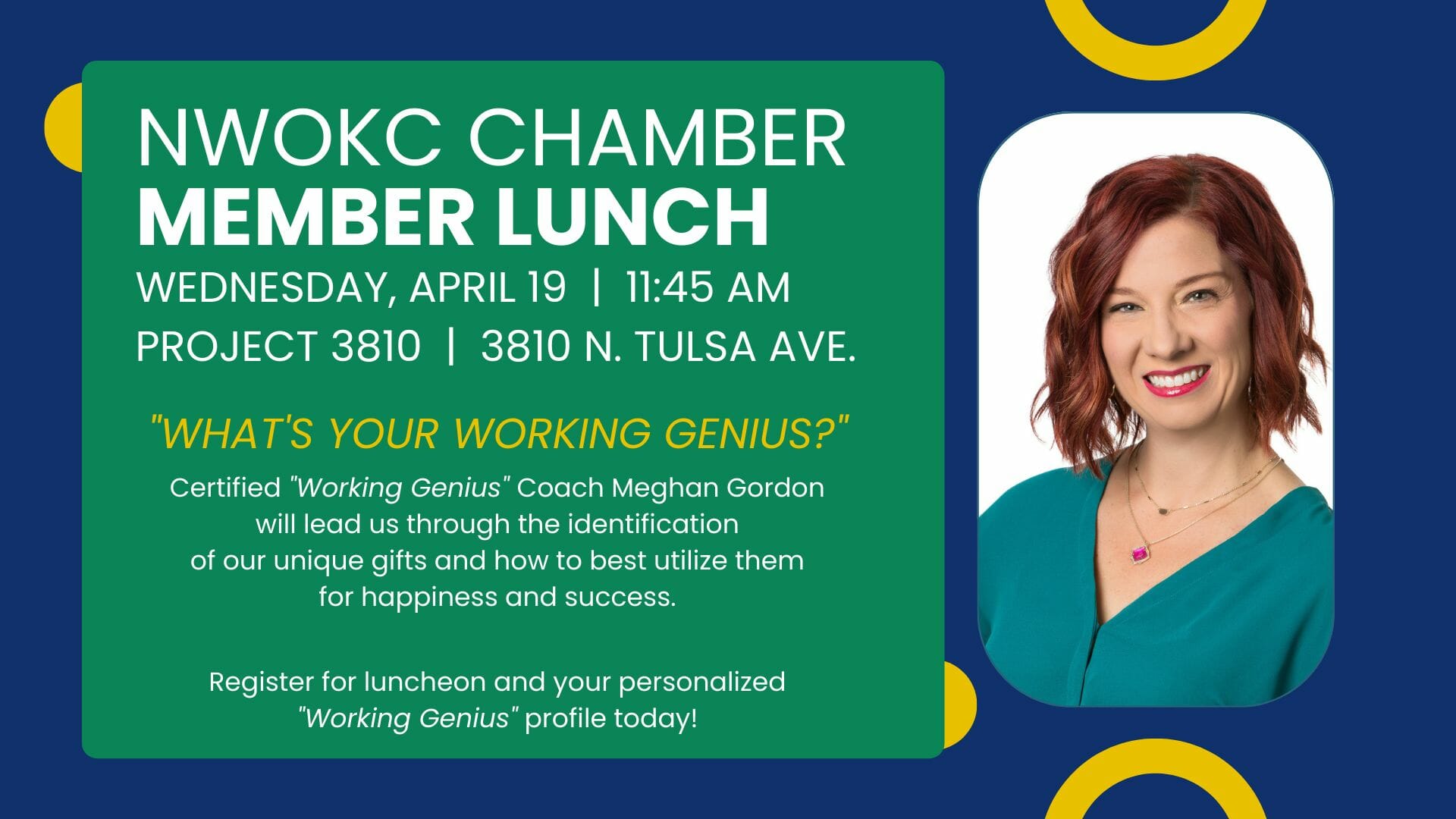What's Your Working Genius? Learn at the April Member Lunch 